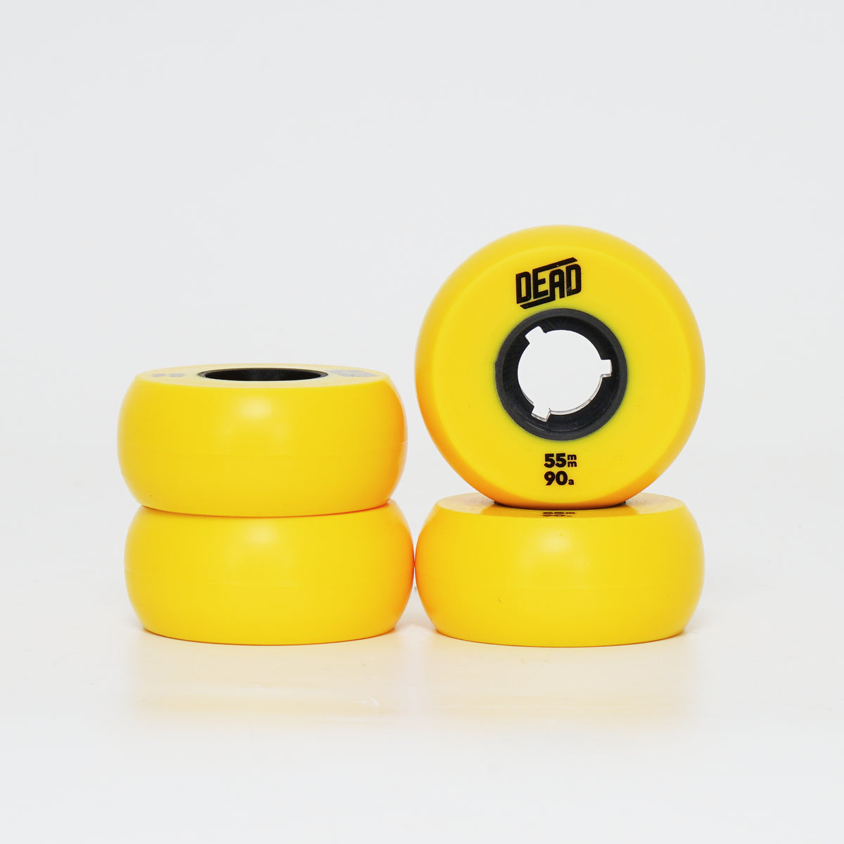 Dead 55mm / 90a Yellow Wheels - Blue / Silver Ring