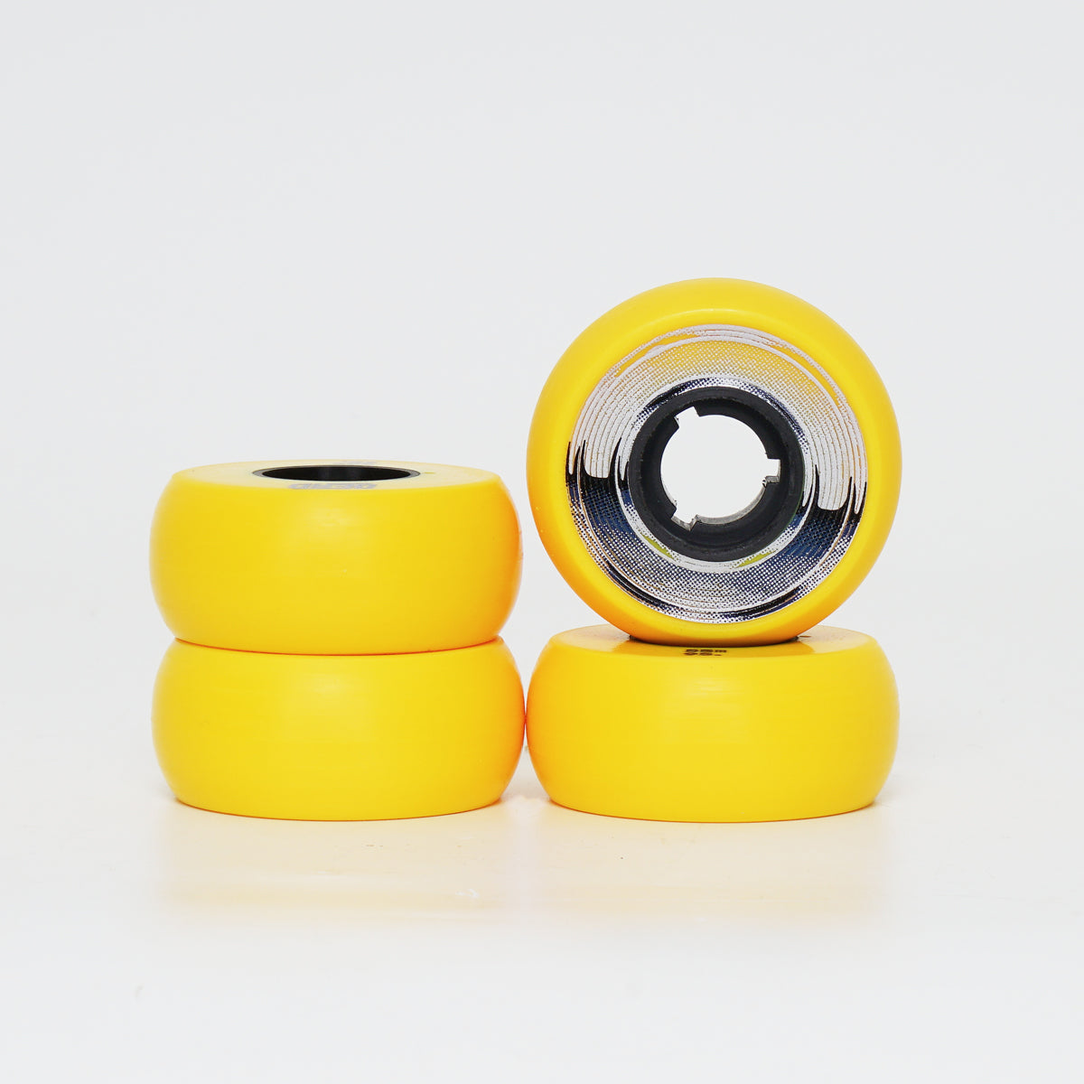 Dead 55mm / 95a Yellow Wheels - Blue / Silver Ring