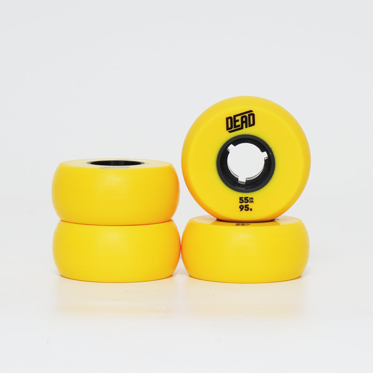 Dead 55mm / 95a Yellow Wheels - Blue / Silver Ring