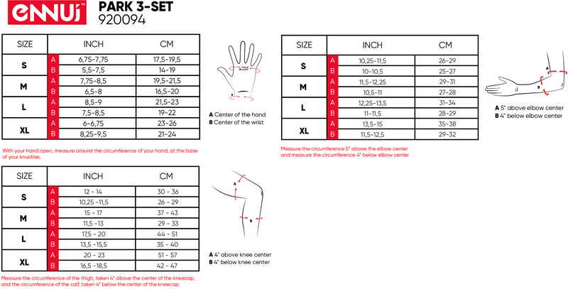 Product size chart