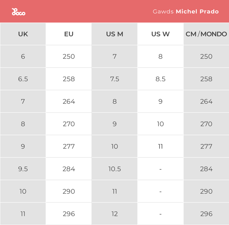 Product size chart