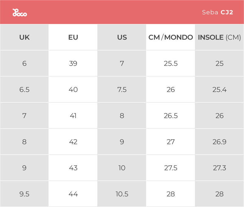 Product size chart