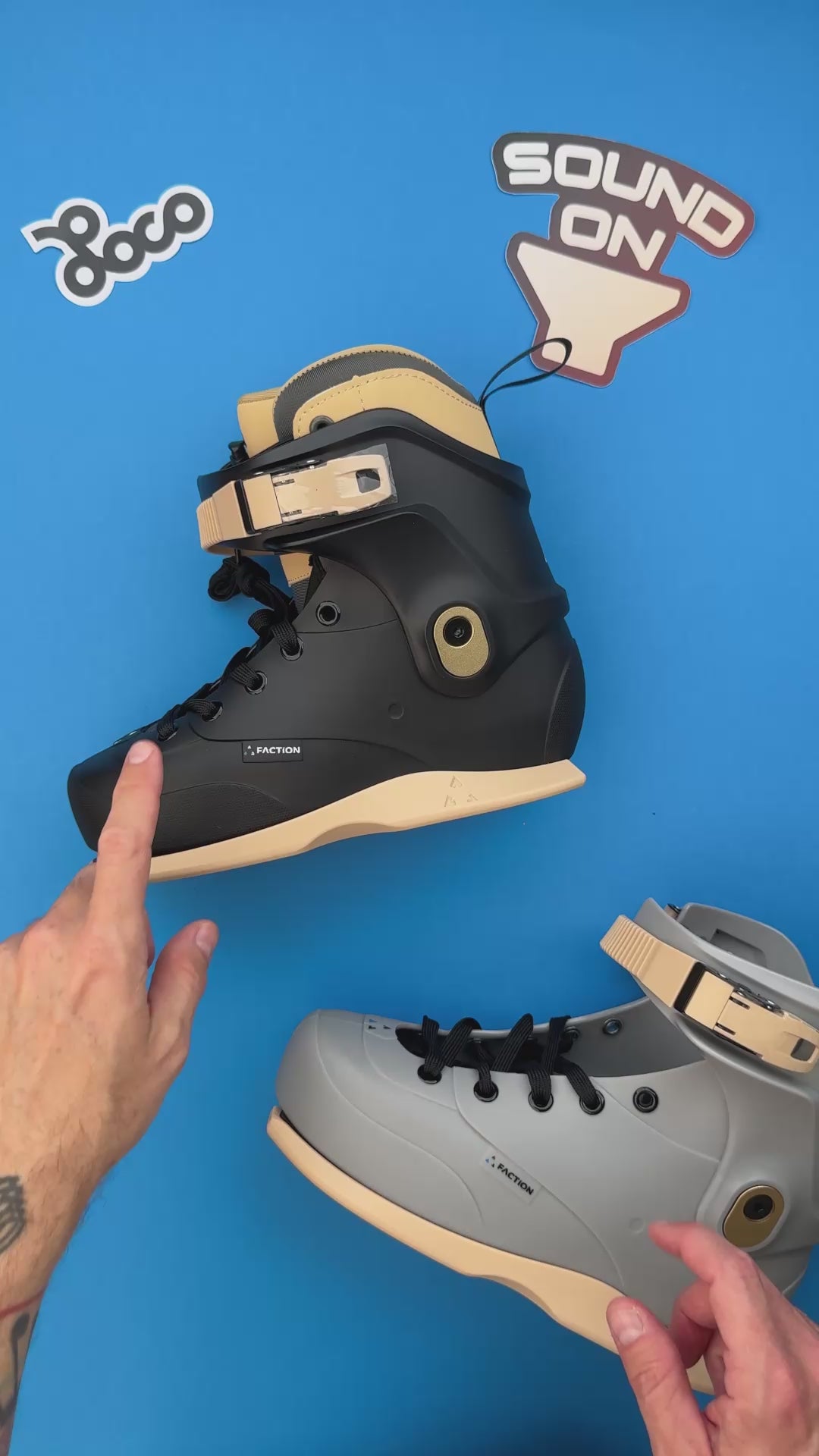 Faction Plastiks V1 Black Skates – Boot Only – Loco Skates