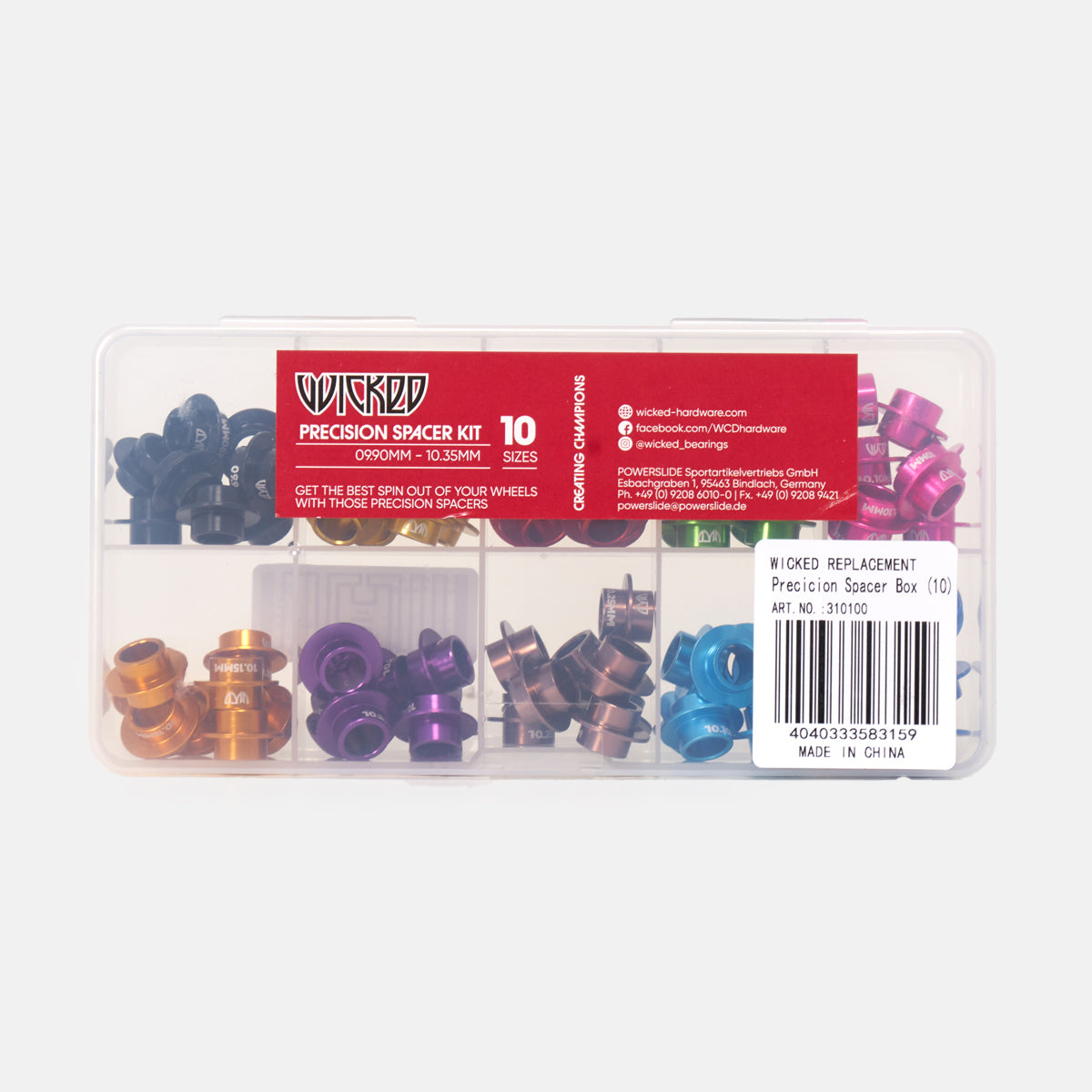 Wicked Precision Spacer Kit - 10 Different Spacer Sizes - 80 Spacers