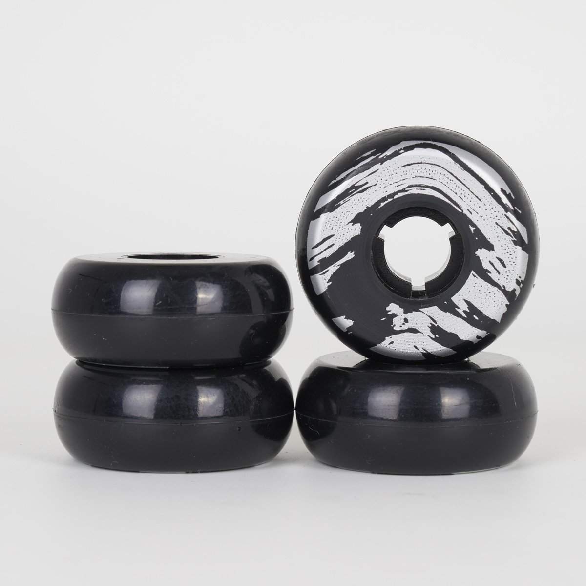 Dead 58mm / 95A Silver Ring Black Wheels