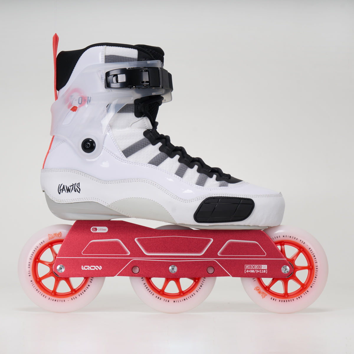 Gawds Aton Urban 110mm Inline Skates - Unisex - White/Red