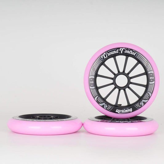Ground Control 125mm Pink Tri Wheels (3 Pack)-Ground Control-125mm,atcUpsellCol:upsellwheels,Freeskate / Powerblade,pink,Skate Parts
