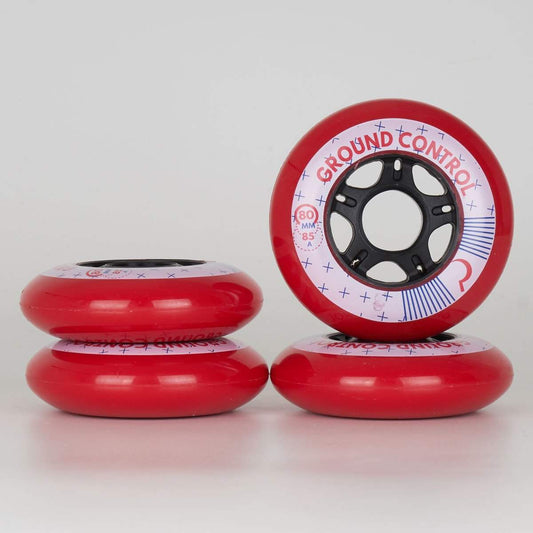 Ground Control FSK Wheels 80mm / 85A - Red-Ground Control-80mm,Aggressive Skate,atcUpsellCol:upsellwheels,red,Skate Parts,Wheels