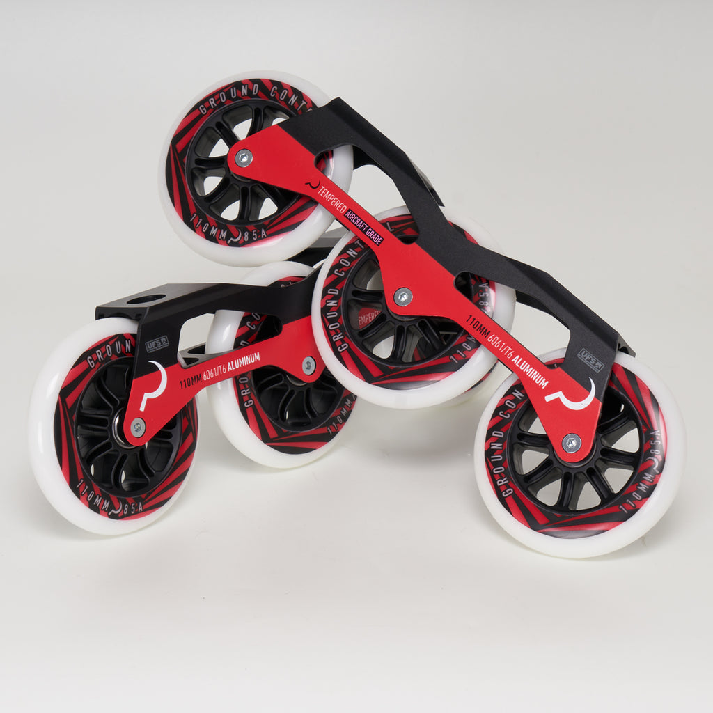 Ground Control Tri Skate UFS Frame V3 110MM Complete Red Loco Skates