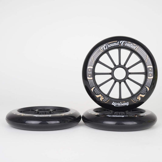 Ground Control 125mm Black / Gold Tri Wheels (3 Pack)