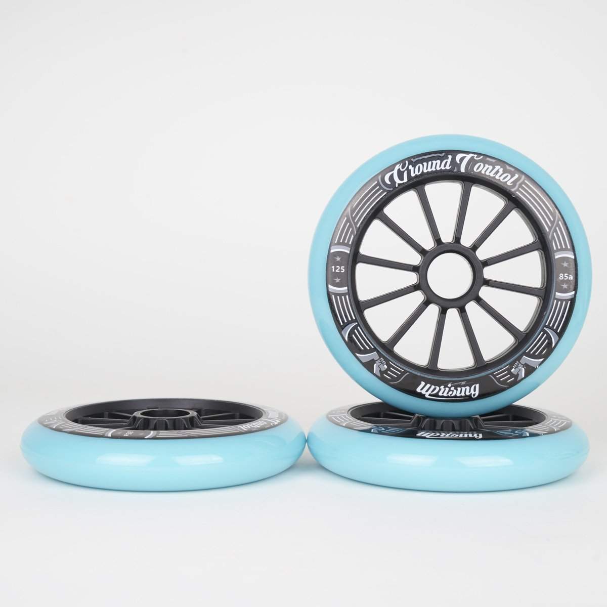 Ground Control 125mm Turquoise / Black Tri Wheels (3 Pack)