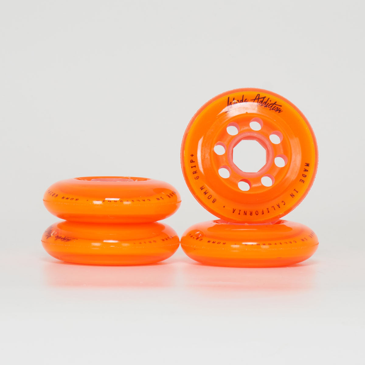 Labeda Addiction XXX Grip Orange Signature Wheels - Indoor/Hockey