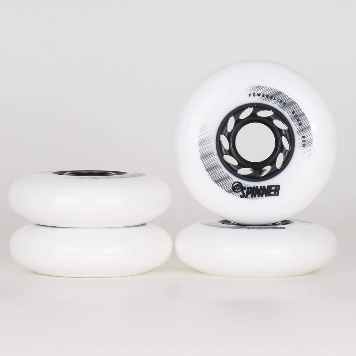 Powerslide Spinner 80mm Wheels - White-Powerslide-80mm,Freeskate / Powerblade,Skate Parts,Wheels,white