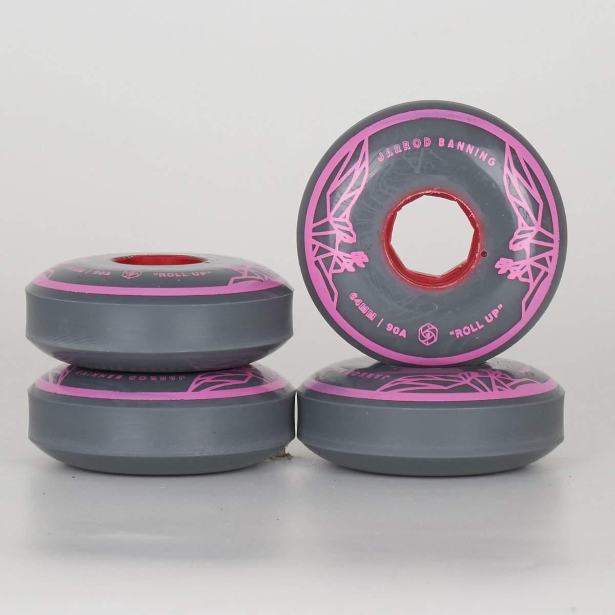 Red Eye Jarred Banning 64mm 90a Wheels - Grey-Red Eye-64mm,Aggressive Skate,atcUpsellCol:upsellwheels,grey,Skate Parts,Wheels