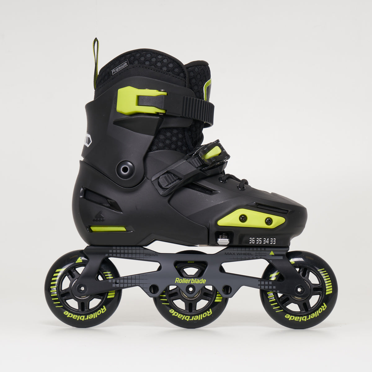 Rollerblade Apex 3WD (3 Wheel) Junior Inline Skates - Unisex - Black / Green