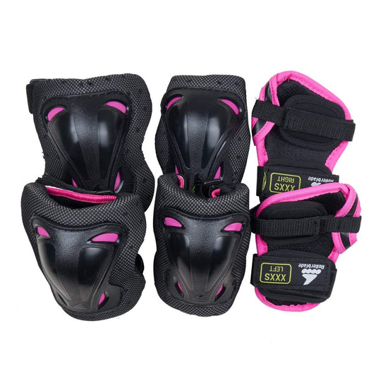 Rollerblade Skate Gear Jnr Black / Pink Pad Set-Rollerblade-Aggressive Skate,black,Pad sets,pink,Protective Gear,womens