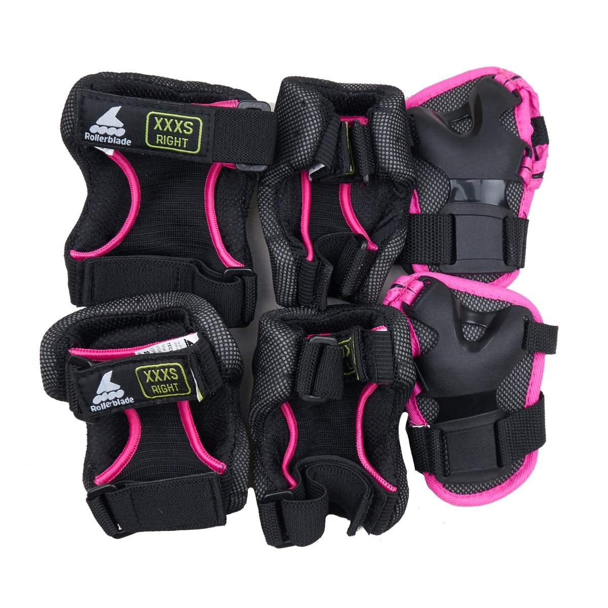 Rollerblade Skate Gear Jnr Black / Pink Pad Set Loco Skates