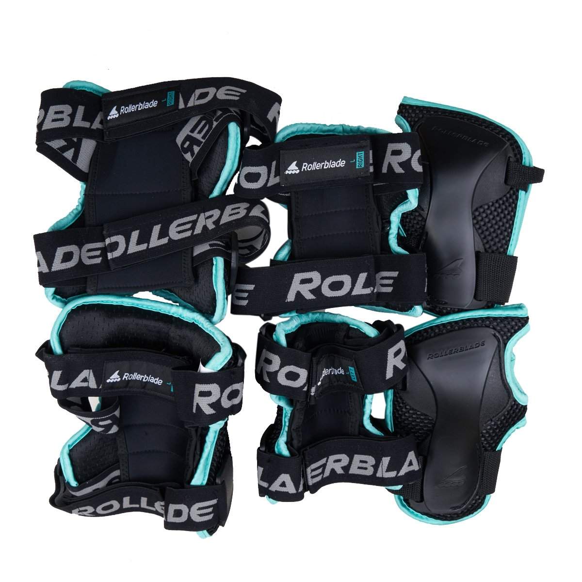 Rollerblade X Gear W 3 pack pad set - Black / Teal-Rollerblade-Aggressive Skate,black,blue,Pad sets,Protective Gear