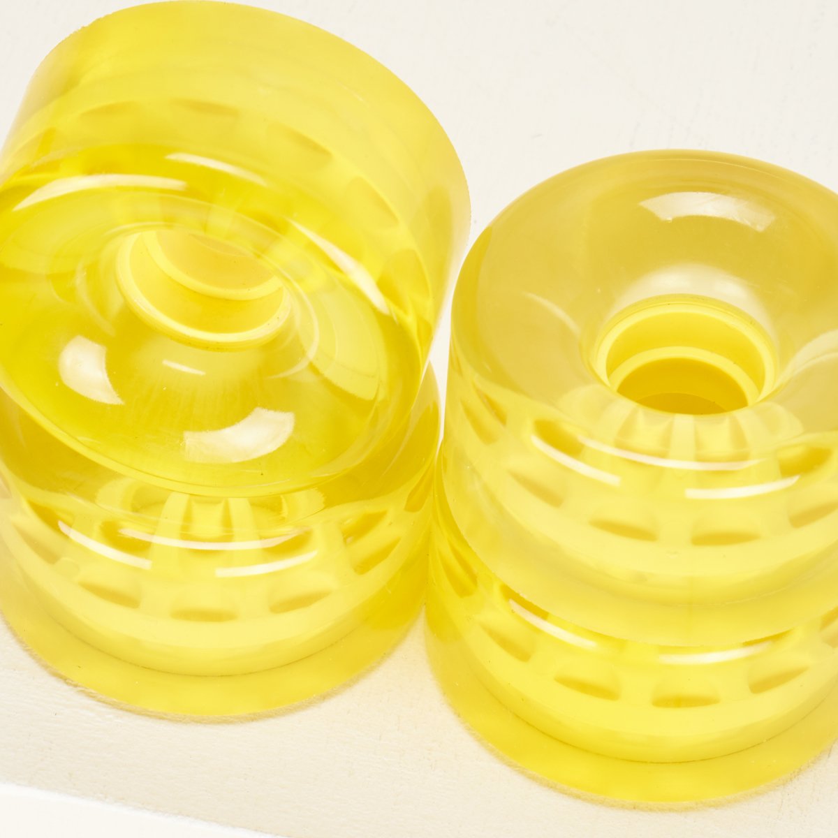Loco Blank 65mm/80a Roller Skate Wheels Clear Yellow Loco Skates