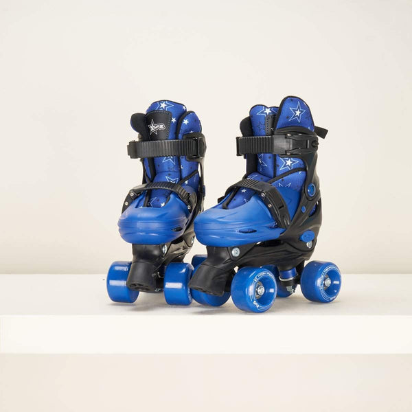 SFR Nebula Junior Adjustable Quad Skates Blue Loco Skates