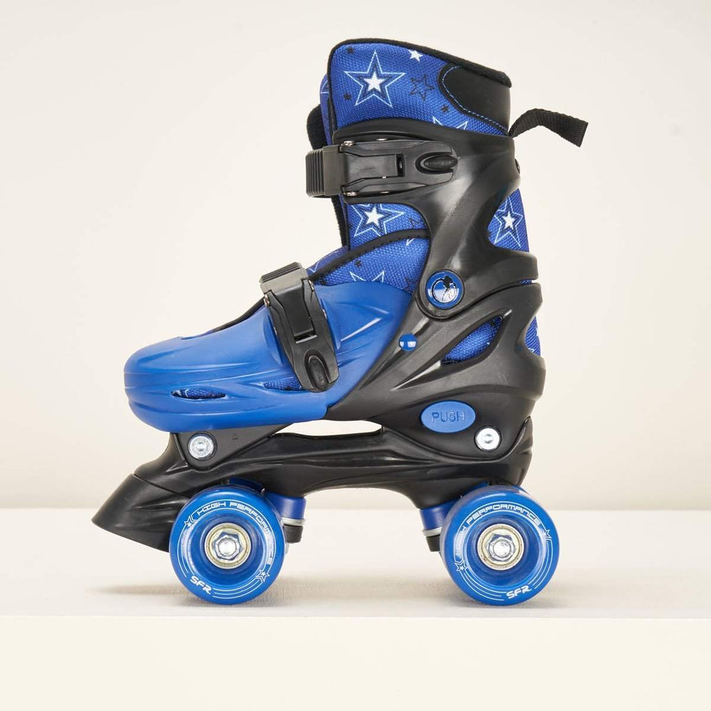 SFR Nebula Junior Adjustable Quad Skates Blue Loco Skates