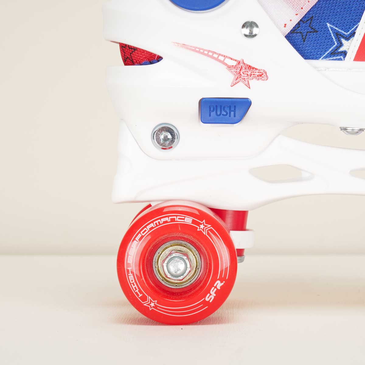 SFR Spectra Junior Adjustable Quad Skates - Blue / Red-SFR-atcUpsellCol:upselljunior,blue,junior,Kids Skates,red,regular,Rollerblades,Skates by Type,white