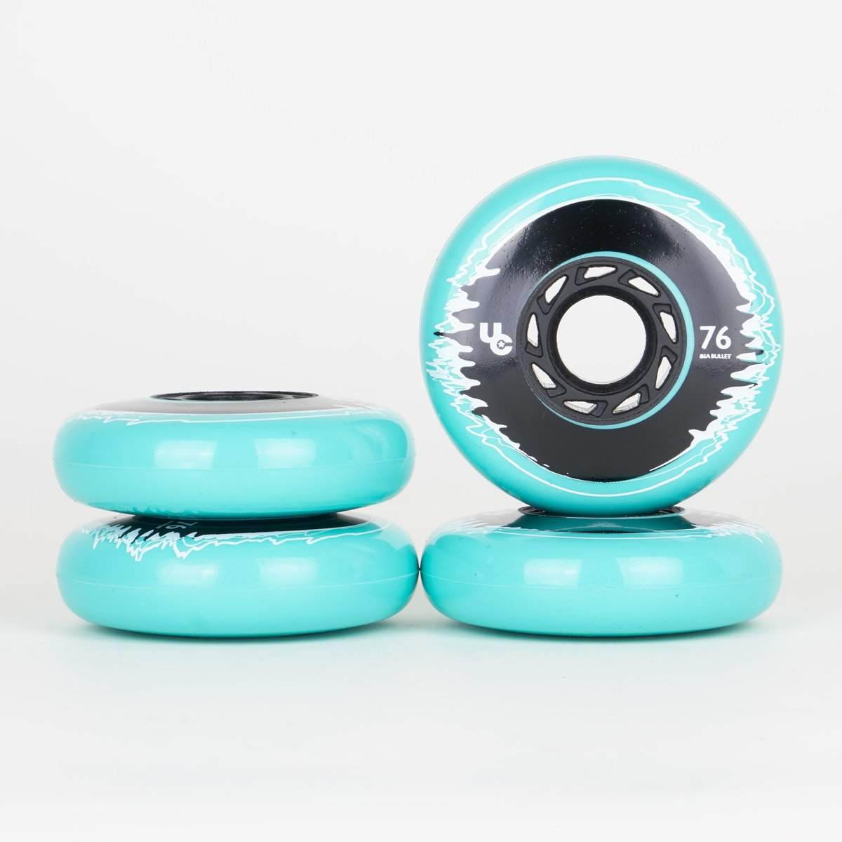 Undercover Cosmic Interference Wheels 76mm -86a - Teal / Black - 4 Pack