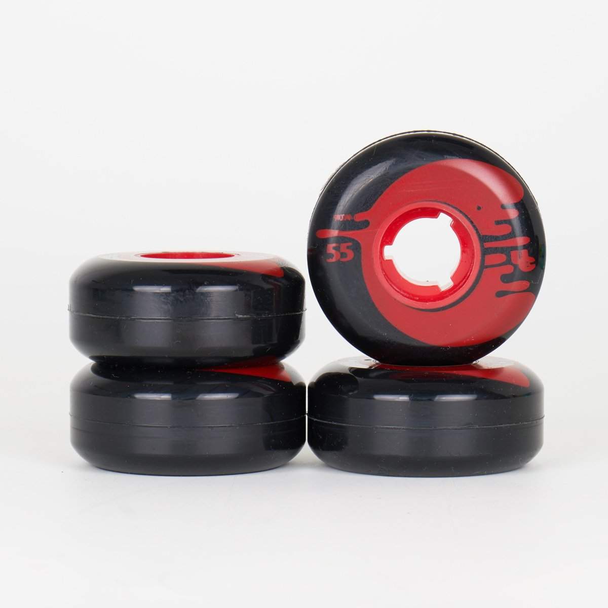 Undercover Cosmic Rosche Wheels 55mm -90a - Black / Red - 4 Pack